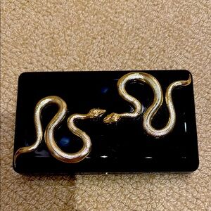 Elegant Black and Gold Snake Reptile Decor